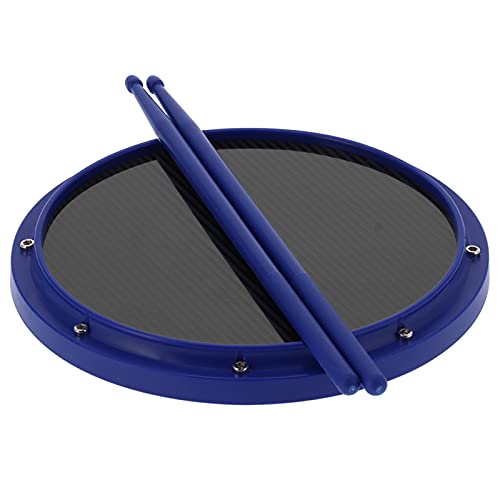 Kohlefaser-Dumb-Drum-Pad, Drum-Pad aus hochdichter Kohlefaser, gute Elastizität, mit 2 Trommelstöcken zum Spielen für Musik-Player(Blau)