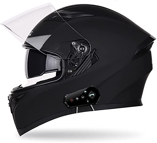 Klapphelm Bluetooth Motorradhelm Sturzhelm ECE Genehmigt Mit HD-Doppelspiegel Geschlossenen Reduzieren Windgeräusche ABS Hartes Warm Für Damen Herren (Color : A, Größe : Large)