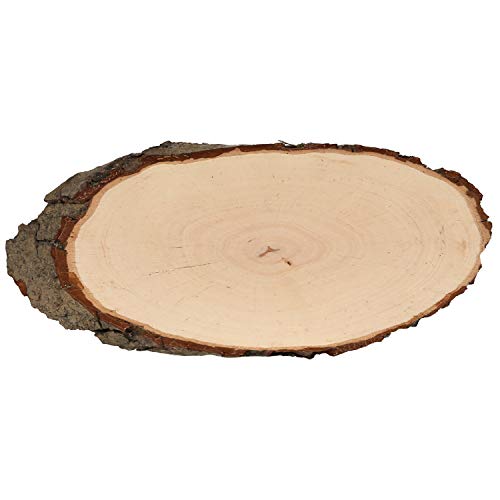 Bütic Holzscheibe Esche oval B-Ware - Rindenscheibe Baumscheibe geschliffen Holzbrett, Brettgröße:ca. 80cm lang
