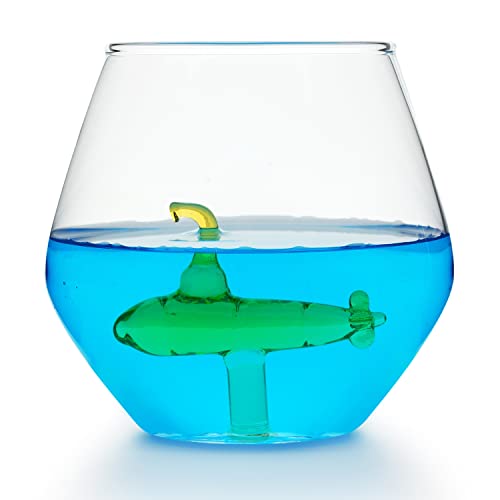 CKB LTD U-Boot im Glas, 450 ml, ideal für Wasser, Whisky, Orangensäfte, einzigartiges Trinkglas, 1 Stück