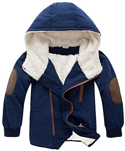 Kinder Jungen Baumwolljacke Winterjacke Steppjacke Kinder Lange Herbst Winter Jacket Wintermantel Mantel Parka Outerwear (Blau, 150)