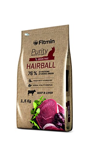 Fitmin Cat Purity Hairball | Katzentrockenfutter | Komplettes Futtermittel für erwachsene Langhaarkatzen | 1,5 kg