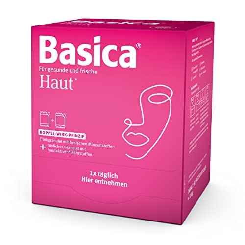 Basica Haut - basisches Trinkgranulat und lösliches Granulat, für eine gesunde und schöne Haut*, Säure-Basen-Gleichgewicht, laktosefrei, 30 Doppelsachets