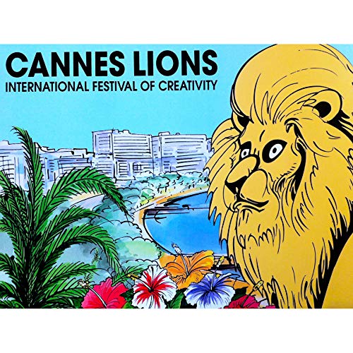 Wee Blue Coo Kunstdruck auf Leinwand, Motiv: Cannes Löwe, Frankreich, Kunstdruck, Kunstdruck, Kunst, Festival, Werbeausstellung