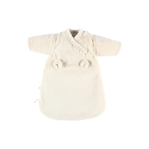 Noukie's - Schlafsack für den Winter, 0-3 Monate (50 cm) – Schlafsack Tog 2 bis 3,5 cm – Reißverschluss – Polyester/Baumwolle – Pelz Elfenbein