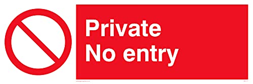 Schild mit Aufschrift"Private No Entry", 300 x 100 mm, L31