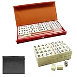 FEICHANGHAO Mini Mahjong Set Box Tragbares Traditionelles Mahjong Set Mit 144 Majong Spielsteine, Reise-Mahjong-Brettspiel Geeignet für Urlaubsreisen, Partys, Familienfeiern.