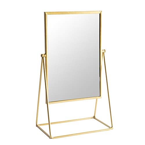 Harbour Housewares Frisierkommode Rasierspiegel - Freistehende Tabletop-Verfassungs-kosmetische Spiegel - 22cm - Gold