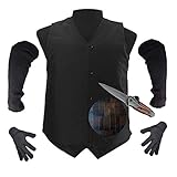 Stichschutzkleidung Adjustable Fischschuppen Liner Tactical Vest-Messer-Beweis-Weste Erwachsene Für Männer Frauen Brustschutz (Enthalten Handschuhe, Arm Sleeve)