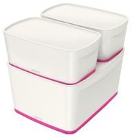 LEITZ Aufbewahrungsboxen MyBox mittel mit Deckel pink 18,0 l - 38,5 x 31,8 x ...