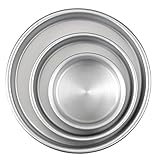 Wilton Backformen Runde Kuchen, Aluminium, 3-Teiliges Set aus Kuchenformen 20,3 cm, 15,2 cm und 10,1 cm, Sonstige, Silber