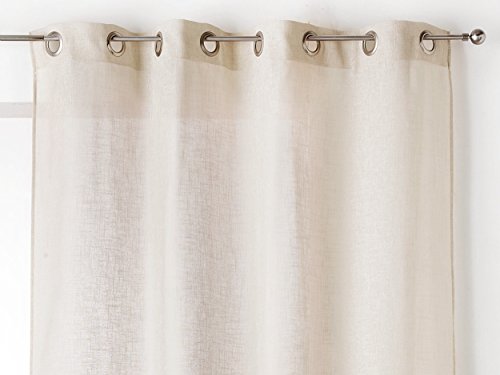 Linder 171/18/375AB Uni Vorhang Polyester/Baumwolle Beige 151 x 260 cm