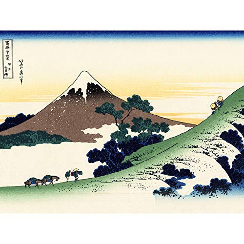 Hokusai 36 Views Fuji Inume Pass Woodblock Japan Premium Wall Art Canvas Print 18X24 Inch Aussicht Holz Wand