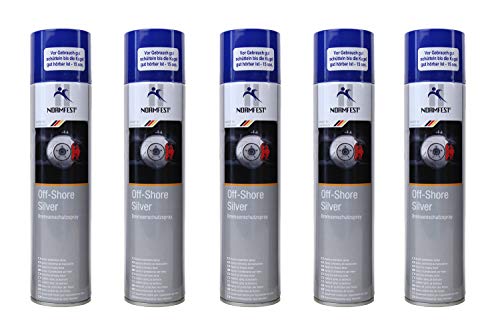 5x Normfest Bremsenschutz Spray 'Off-Shore Silver' auf Keramikbasis (Inhalt je 400 ml, insgesamt 2000 ml)