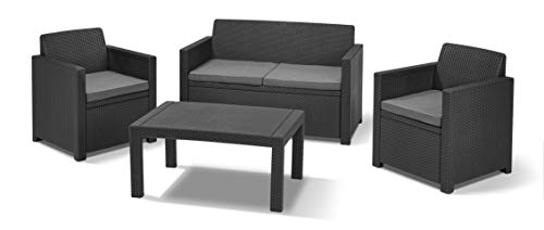 Allibert Merano Lounge Set, Graphite/cool Grey (Poly Cotton Cushion)