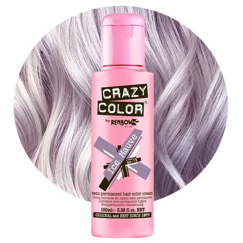 4 X Crazy Color Renbow Semi-Permanent Hair Colour Cream Dye 100ml Box of Four-Ice Mauve