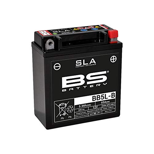 BS Battery 300671 BB5L-B AGM SLA Motorrad Batterie, Schwarz
