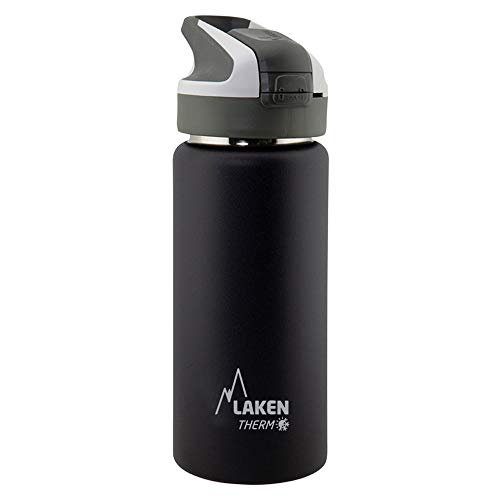 Laken Unisex – Erwachsene Thermo mit Summitverschluß 0,5 L Thermoflasche, schwarz, 0.5