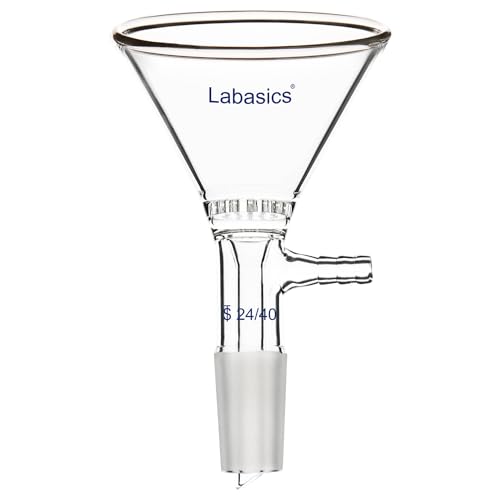 Labasics Filtertrichter aus Borosilikatglas mit 90 mm oberer Außendimension, Dreieckige Form mit Glasfilterplatte, 24/40 Inneres Gelenk-Glasfiltertrichter
