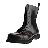 Boots & Braces - 10 Loch schwarz mit roter Naht, Stiefel Rangers Größe 37 (UK3)