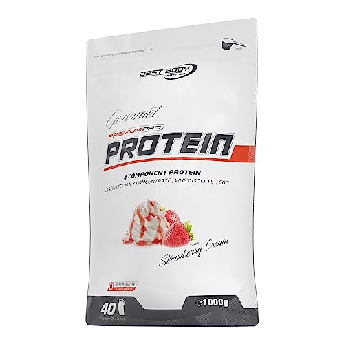 Best Body Nutrition Gourmet Premium Pro Protein Strawberry Cream Zipp-Beutel, 1 kg