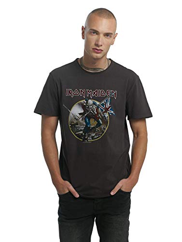 Amplified Herren Iron Maiden Trooper Mens Crew Tee T-Shirt, Grau (Charcoal), Herstellergröße: Medium