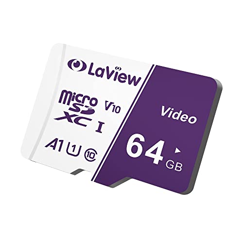 LaView 64 GB Micro SD Card, Micro SDXC UHS-I Memory Card – 100MB/s, 667X, U1, C10, FHD Video V10, A1, FAT32, High Speed Flash TF Card P500 für Computer mit Adapter/Kamera/Phone/Drohne/Dash
