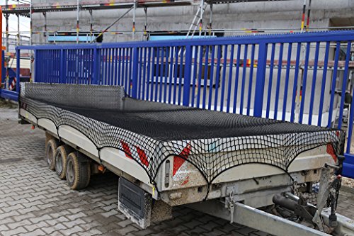 HaGa® Anhängernetz 2,5m x 5m Maschenweite 45mm für optimale Ladungssicherung - zuverlässiges Abdecknetz für Anhänger und LKWs Transportnetz Gartennetz