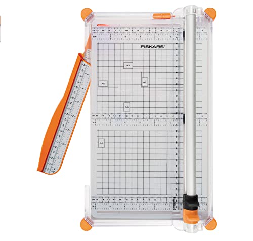 Fiskars Große Papierschneidemaschine, A4, Mit Schnittlinienführung, Inklusive Falzklinge & Schneideklinge, SureCut Plus, 1020504