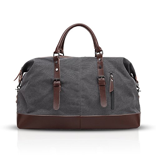 WolFum Retro-Reisetasche, große Tragetasche, Canvas-Tasche, Wochenendtasche für Damen und Herren, tragbare Umhängetasche, robuste Handtasche, Umhängetaschen für Arbeit, Fitnessstudio, Arbeit, Pendeln,