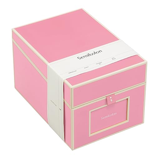 Semikolon 364111 CD- und Fotobox – 17,7 x 15,7 x 25,6 cm – für 10 x 15 cm Fotos – Cover flamingo pink