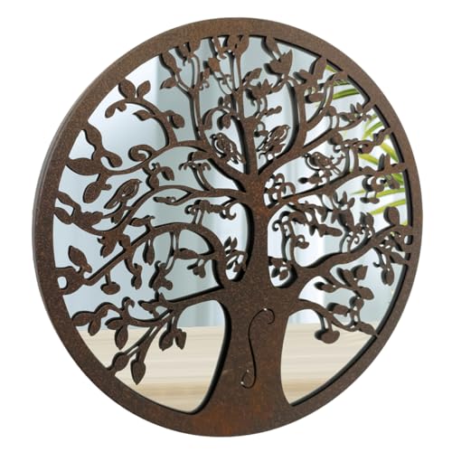 ROCKING GIFTS Tree of Life Wandornament Bronze mit Spiegel 30 cm
