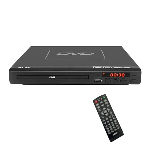 KCR DVD-Player Hdmi, DVD-Player ohne Region für die Regionen 1–6, HDMI-Ausgang, USB-Anschluss, Fernbedienung, Divx, Schwarz