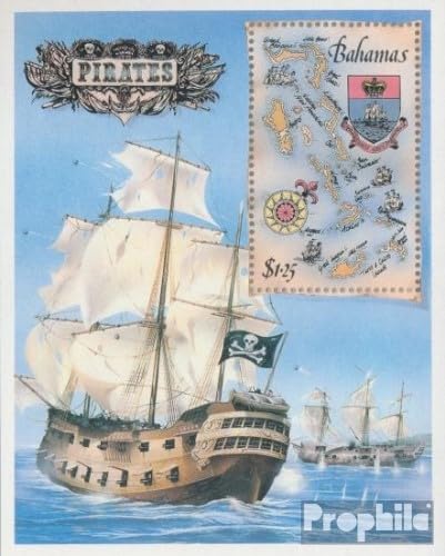 Prophila Collection Bahamas Block51 (kompl.Ausg.) postfrisch ** MNH 1987 Piraten (Briefmarken für Sammler) Seefahrt/Schiffe