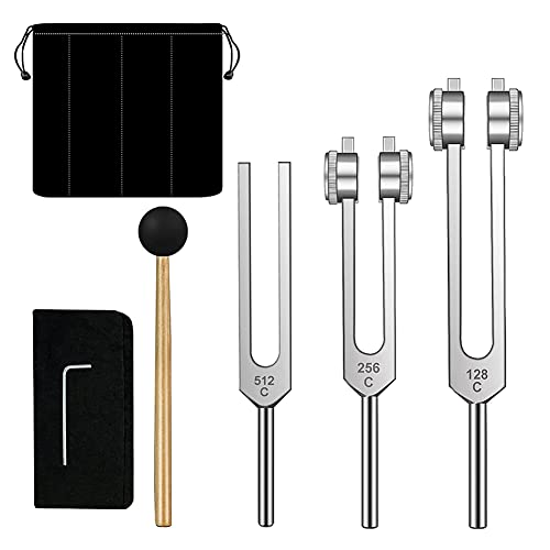 Yepar Tuning Forks Set-128 Hz, 256 Hz, 512 Hz, Tuning Forks Perfect for Healing,Chakra,Sound Therapy,Keep Body, Mind and Spirit