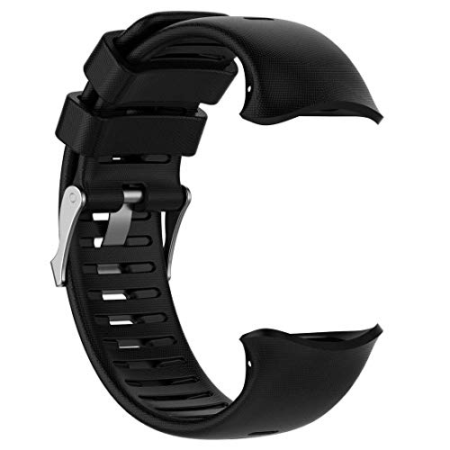 Ersatz-Armband für Polar Vantage V von AWADUO aus Silikon für Polar Vantage V GPS-Uhr, weich und langlebig, Silicone Black