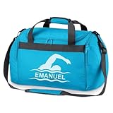 minimutz Sporttasche Schwimmen für Kinder - Personalisierbar mit Name - Schwimmtasche Duffle Bag für Mädchen und Jungen (türkis)