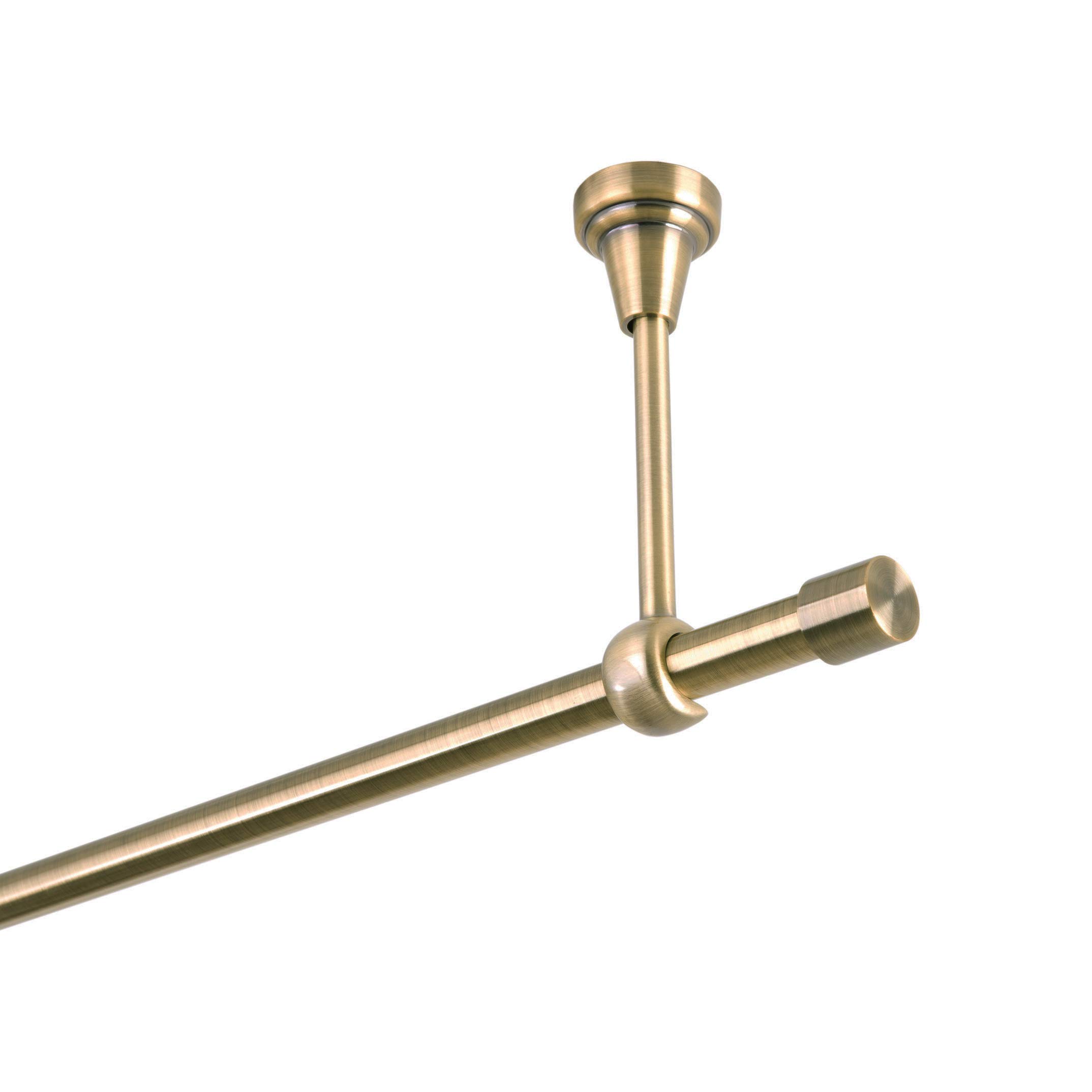 Gardinenstange 16 mm 1-Lauf Deckenbefestigung Antik-Gold Metall Neu (320)