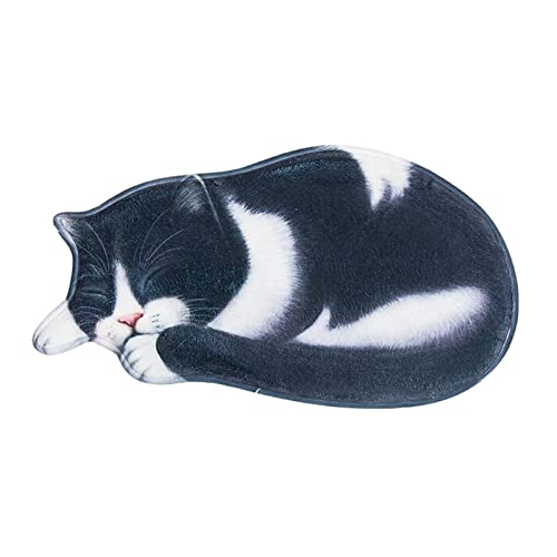 3D Katze Haustürmatte Indoor Outdoor Willkommen Matte Waschbar Entzückende Schlafende Katze Fußmatte für Eingang C 50
