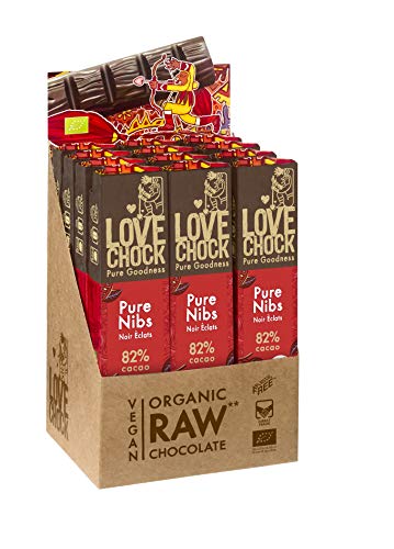 LOVECHOCK Pure Nibs - 82% - box of 12 x 40 g bars, 480 g