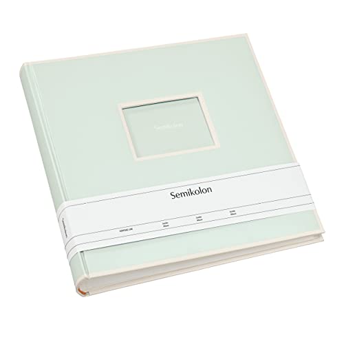 Semikolon (364060) Jumbo Album moss (Pastell Grün) - Fotoalbum/Fotobuch mit 100 Blättern cremeweißem Fotokarton mit Pergaminpapier - Format: 30 x 30 cm