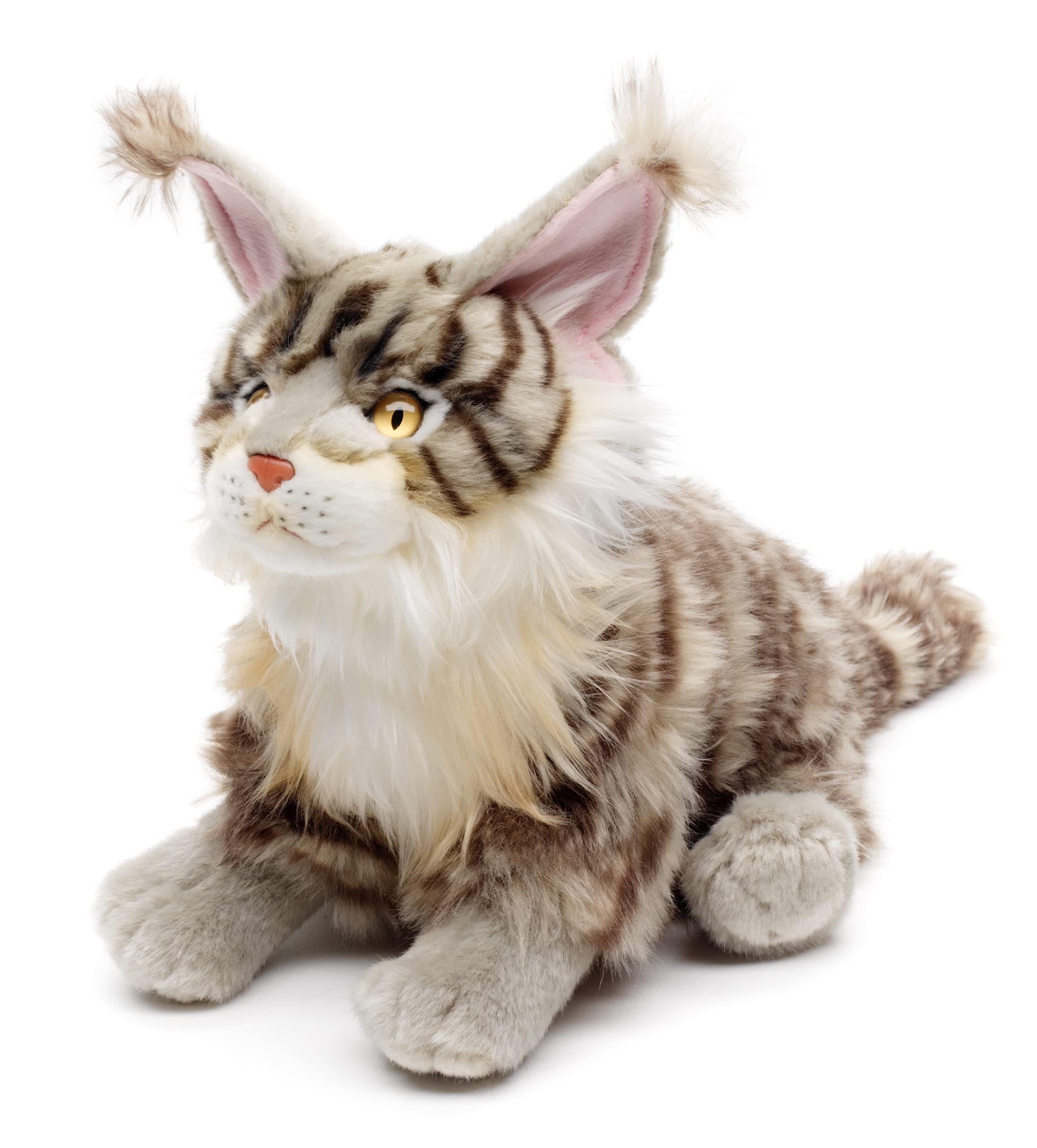 Uni-Toys - Maine-Coon-Katze, sitzend (grau) - 27 cm (Höhe) - Plüsch-Katze - Plüschtier, Kuscheltier