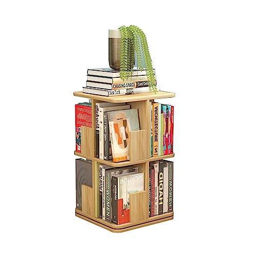 Einfaches Bücherregal, 360° solides drehbares Bücherregal, 360° Bücheraufbewahrung, Bücherregale für Kinder und Erwachsene, Bücherregal aus massivem Holz