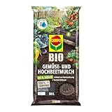 COMPO BIO Gemüse- und Hochbeetmulch, Zum Schutz vor Austrocknung und zur Hemmung von Unkraut, Torffrei, 50 Liter