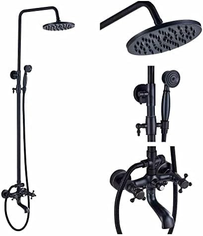 Ölbeschichtete Bronze-Regenbadewanne, Kupfer-Duscharmatur-Set, 8-Zoll-Kombinations-Doppelgriff-Duschsystem