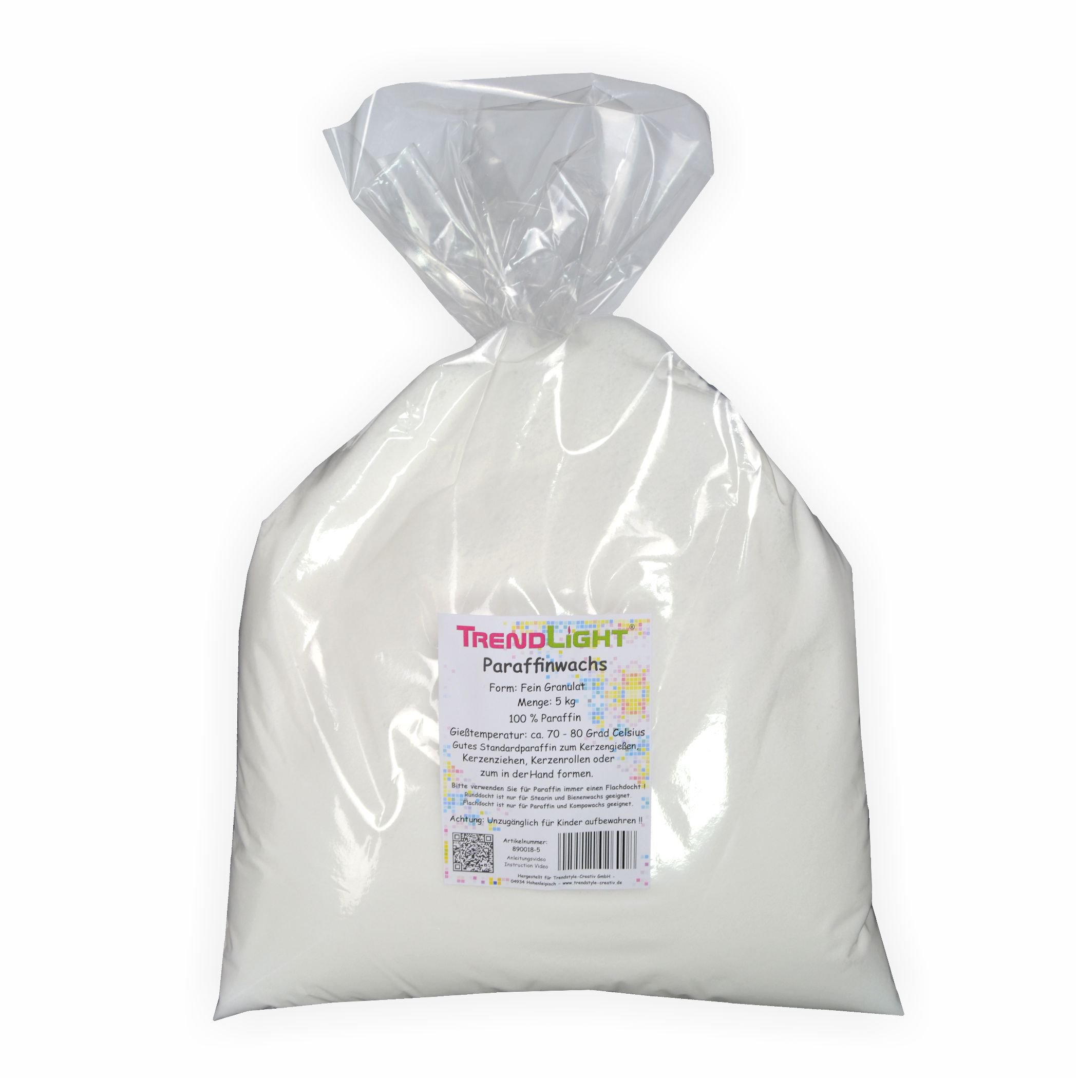 TrendLight Paraffin 5 kg - 100% rein - Markenqualität Paraffinwachs