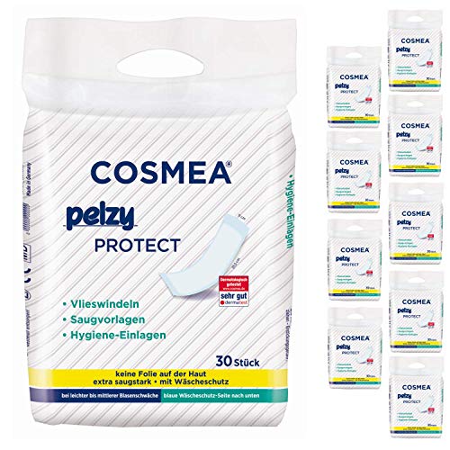 Cosmea Pelzy Protect Vlieswindeln/Saugvorlagen, für die tägliche Pflege Vorteilspack (10 x 30 Stück)