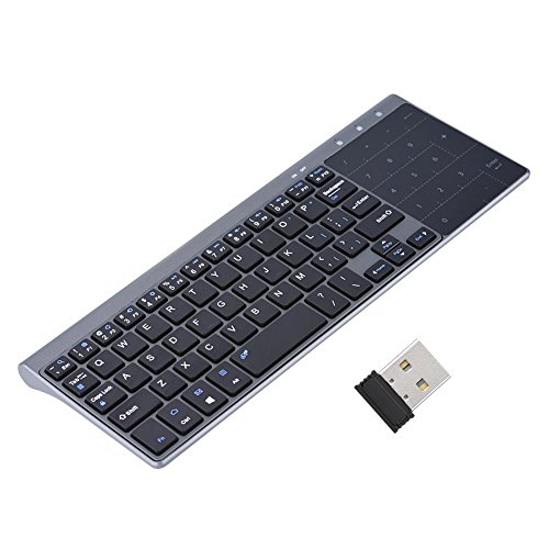 Kabellose Tastatur, 2,4 GHz, Mini-Tastatur mit Touchpad, 1200 dpi, kabellose Tastatur, schmal, für PC/Laptop/TV Box