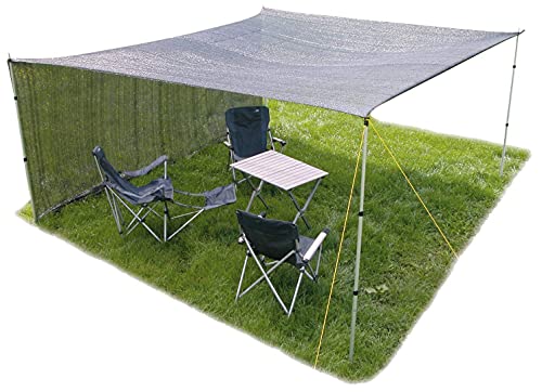 ET 6x4 Meter Garten Camping Schattentuch Sandkasten Sonnenschutz halbdurchlässig