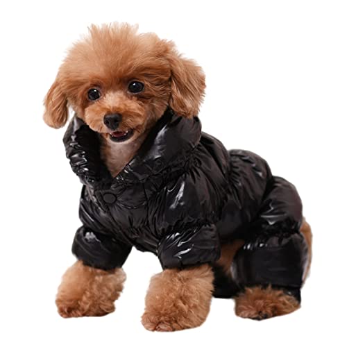 TOBILE Hundekleidung für den Winter, Haustiere, Hundekleidung, warme Jacke, dicker Baumwollmantel, wasserdicht, für kleine Hunde, Haustiere, Schwarz, XXL